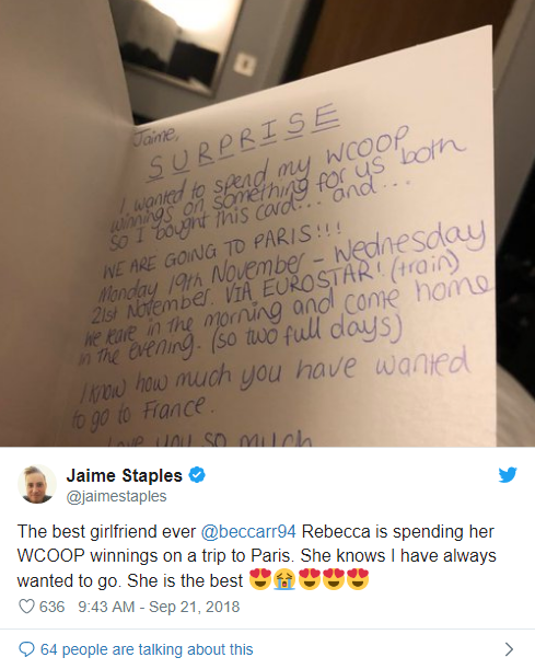 Jaime Staples向自己的生命挚爱求婚啦！