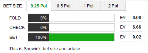 PokerSnowie研究：25%底池大小下注牌例-1