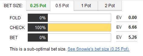 PokerSnowie研究：25%底池大小下注牌例-1