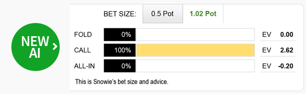 ​PokerSnowie研究：是否用AK跟注枪口玩家的翻前全压？