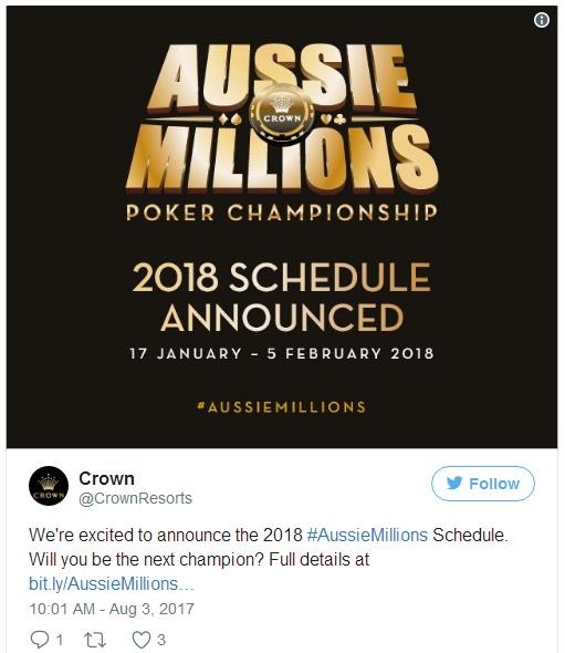 2018澳洲百万赛事之AU$250K挑战赛将取消