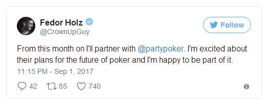 重磅新闻：Fedor Holz签约Partypoker！