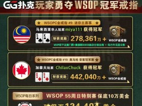 【GG扑克】WSOPC每日赛况更新！5月18日 GG扑克玩家勇夺WSOP冠军戒指