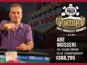 【GG扑克】WSOP赛讯：Mosseri夺得1万美元买入Omaha 8 or Better锦标赛冠军