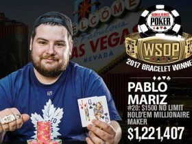 【GG扑克】WSOP赛讯：Pablo Mariz夺得Millionaire Maker锦标赛冠军