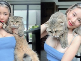 【GG扑克】網紅辣媽「陳美賢」身材太凶猛！和愛貓緊貼合照曝光　引網友搶當那隻貓