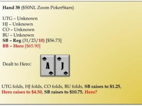 【EV扑克】牌局分析：AJs被4Bet，还应该继续玩吗？