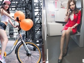 【GG扑克】亞航空姐「MabeL」制服裙超短！白嫩美腿超吸睛，彎腰都會露出來！