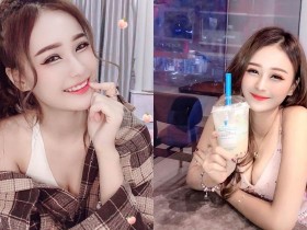 【GG扑克】網紅彩妝師「激似真人芭比」，喝奶茶時酥胸外露了！