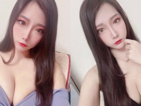 【GG扑克】正妹「桃桃兒」展現豐滿大深溝,「紫色低胸裝」畫面超勾人!