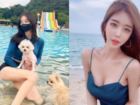 【GG扑克】海邊的「細肩帶小姐姐」太辣了,「深溝微露」風景實在太美好!