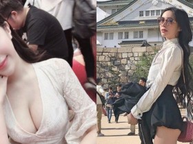 【GG扑克】IG十三萬粉「火辣台灣妹」yunyen,大阪城前留下「蜜桃美臀」倩影,網友:日本舉國同歡