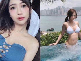 【GG扑克】看起來有夠軟!巨乳宅妹「楊吉兒」泳池泡水奶香四溢,軟綿綿像兩團棉花糖!