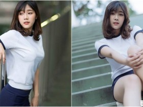 【GG扑克】清純「美乳學生妹」!體育短褲完美包覆「渾圓翹臀」!白皙長腿也好優質啊!