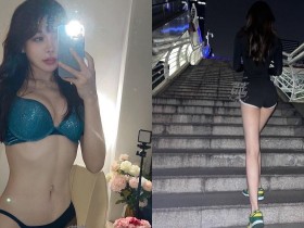 【GG扑克】天橋上驚見「熱褲長腿正妹」!細腰翹臀「逆天比例」太犯規,正面美乳也超辣!