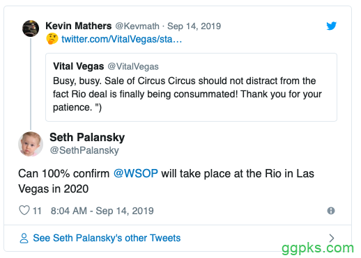 面对WSOP搬家谣言，副总Seth Palansky笃定回应“2020年仍在里奥！”