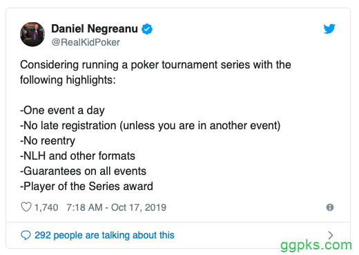 Daniel Negreanu有意推出全新扑克系列赛