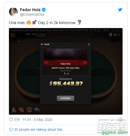 Fedor Holz一周内赢得三个豪客赛