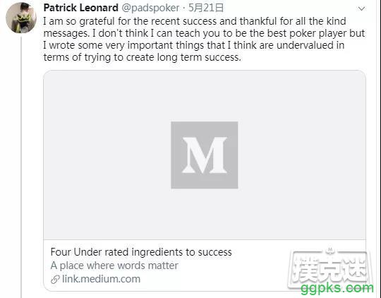 一周要闻丨Patrick Leonard分享成功秘诀；Alexgirs冠军PS春季赛；“奶爸”WPT夺冠