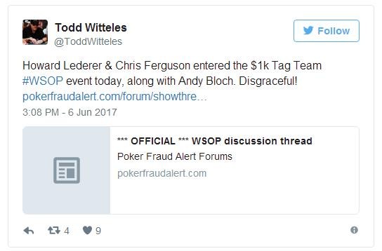 Howard Lederer和Chris Ferguson相约WSOP $1,000 Tag Team团队赛