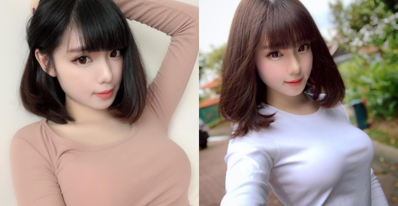 【GG扑克】包緊緊卻還是很性感!童顏妹子「Amy」把衣服撐到變緊身露出渾圓形狀