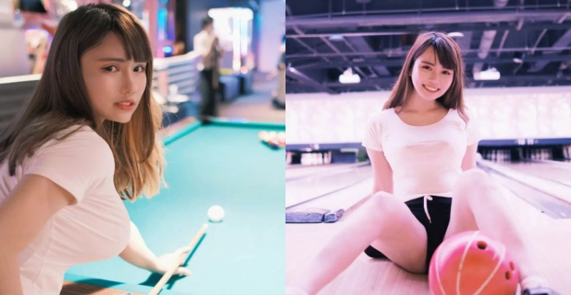 【GG扑克】張弄弄自備兩顆「大母球」打撞球 讓人好想一桿進洞!