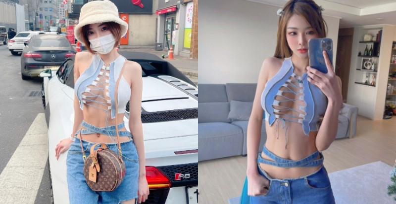 【GG扑克】南韓爆乳口罩妹「Mina」再度突破尺度　超強戰服幾乎遮不住巨乳