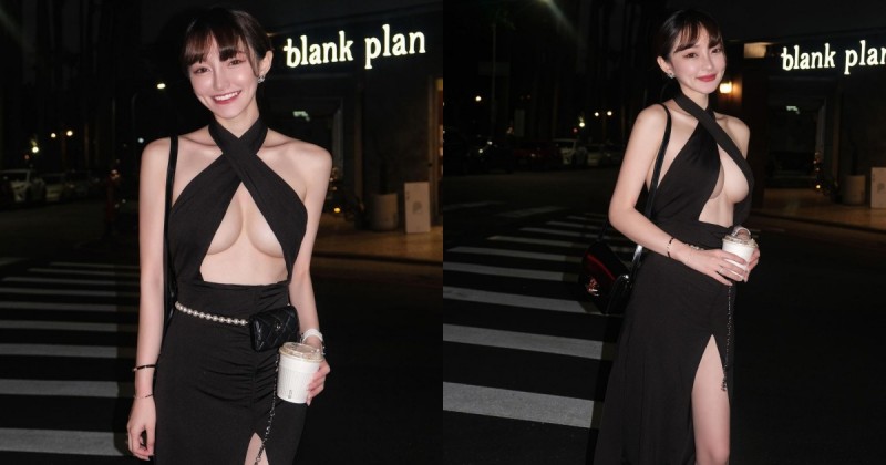 【GG扑克】台中街頭出現「女神級氣質正妹」!Donna挖空洋裝秀「渾圓南半球」路人經過都想拍!