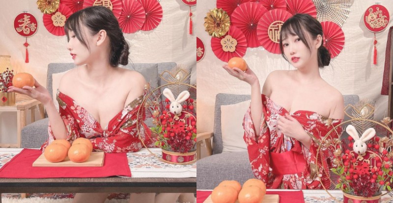 【GG扑克】祝福還沒完!Yvie又又低胸爆乳手捧柑橘祝粉絲「大吉大粒」