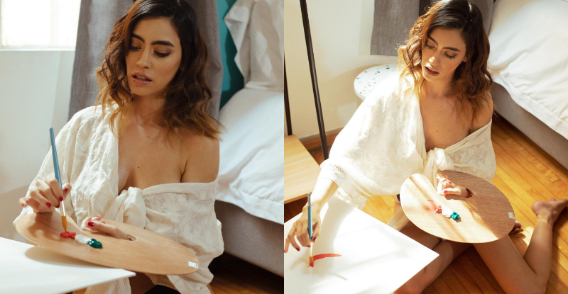 【GG扑克】衣服底下什麼都沒穿…　正妹畫家引戰意圖明顯　焦糖奶穿透力強使人邪惡