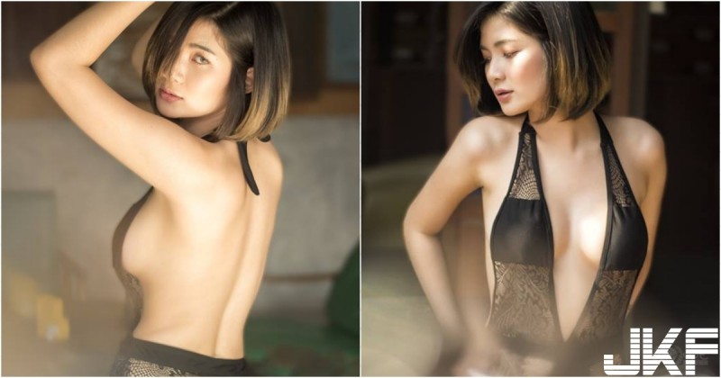 【GG扑克】「美背正妹」性感透膚蕾絲!大方展現「渾圓美乳」!超天然的完美弧度!