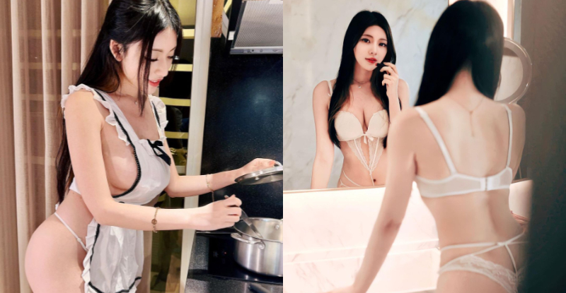 【GG扑克】火辣廚娘「謝立琪Kiki」裸披圍裙就開煮，「側溢厚奶」粉絲狂讚秀色可餐！