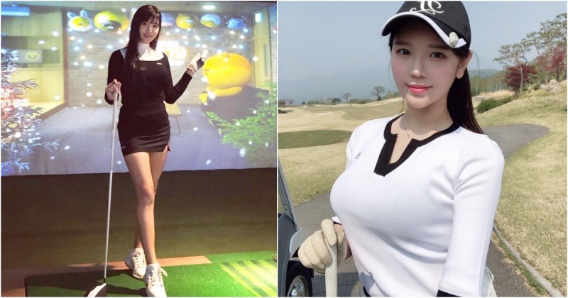【GG扑克】高爾夫球場「超胸辣妹」美腿視角太犯規!迷人的揮桿姿態讓人瞬間戀愛