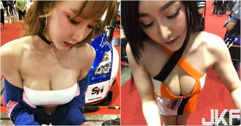 車展最強撩妹法！低頭看照片「上帝視角」美乳溢出！深溝外放福利滿滿！