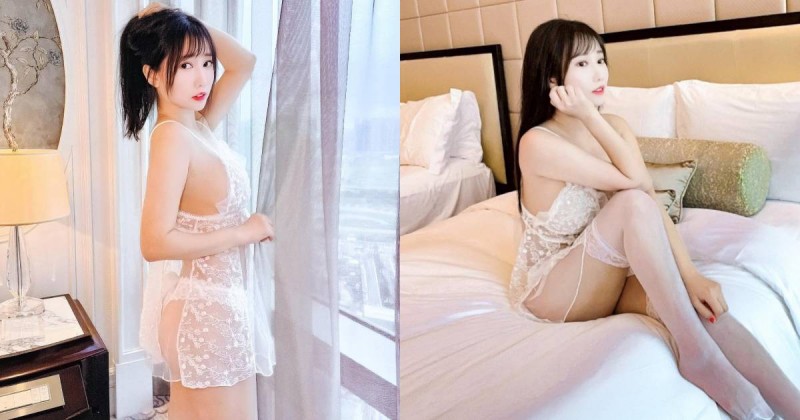 【GG扑克】清純正妹「又又」換上情趣蕾絲睡衣!在窗邊展現「曼妙胴體」好迷人
