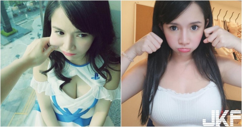 【GG扑克】好想捏!「超萌白嫩奶妹」臉頰好Q彈!「事業線大開」感覺財運一定旺!