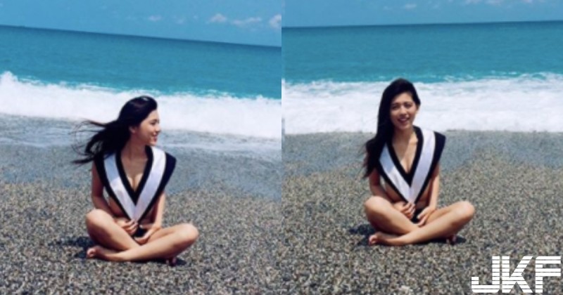 【GG扑克】最猛學士照!七星潭遇「美乳女大生」好青春,自嘲笑拍:不得體畢業照!