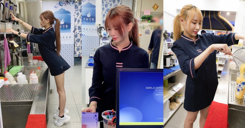 【GG扑克】買起來！新莊發現「飲料店正妹」甜美外型引瘋傳，白皙「美腿視角」讓人超想去排隊