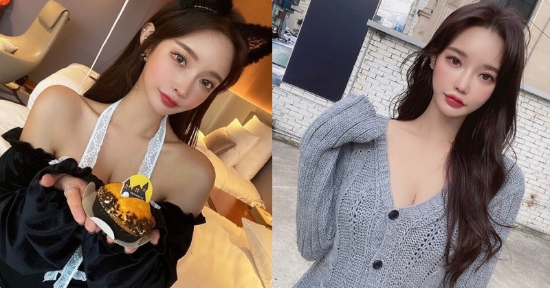 【GG扑克】萬聖節性感搗蛋小惡魔「이아윤」，邪惡「美胸視角」讓人難逃魔力！