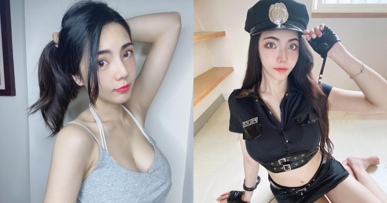 【GG扑克】白皙正妹「Luna 宜欣」扮女警！網友急自首：我犯罪了快來逮捕我