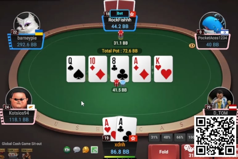 【EV扑克】牌局分析:单张成顺,顶set bet or check?