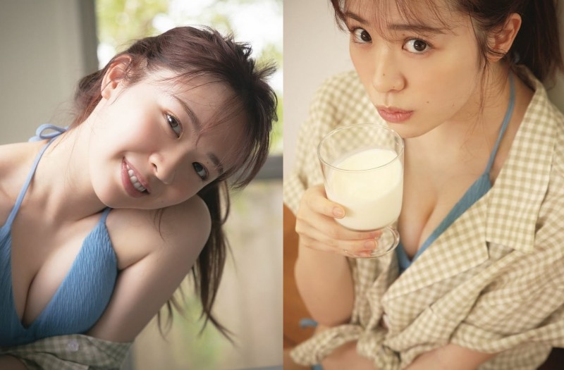 【GG扑克】乃木坂46美乳小清新「渡辺みり愛」邪惡視角低胸喝牛奶 螢幕散發濃濃奶香