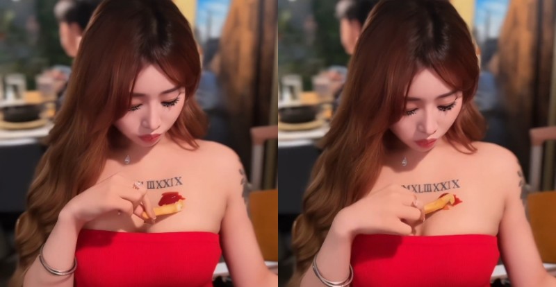 【GG扑克】有奶味？巨乳小隻馬《Bebe韶瑄》示範薯條沾番茄醬的正確方式