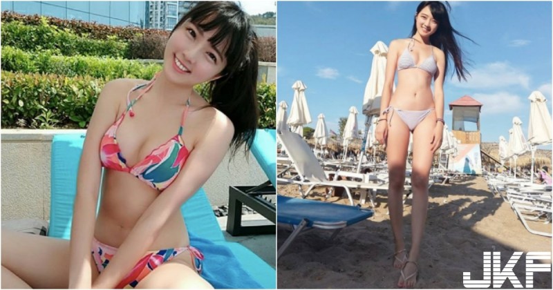 【GG扑克】超可愛!「長腿空姐」比基尼出遊大秀好身材!「白乳美腿」好想跟她一起飛啊!