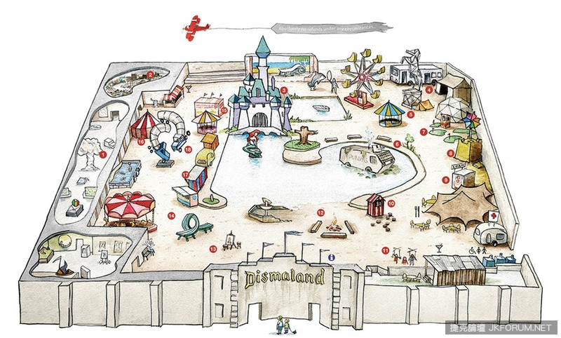 【GG扑克】「成人版迪士尼樂園」Dismaland 限時開放中 黃牛票喊價十五萬元!