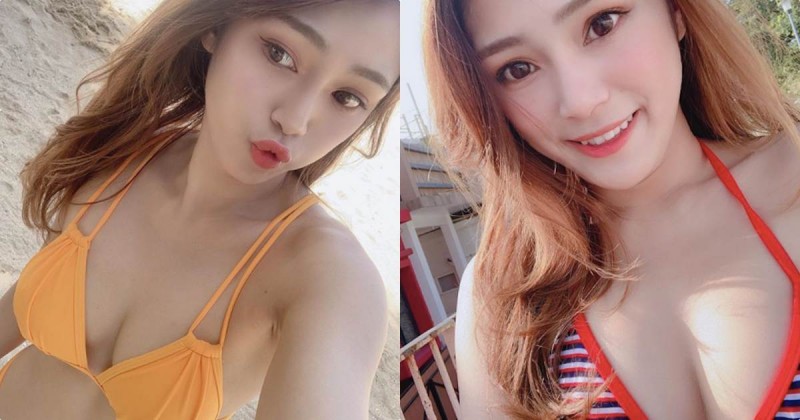 【GG扑克】成大中文甜美外拍妹子「AbbyTsui」,度假時的深V畫面吸引路人圍觀!