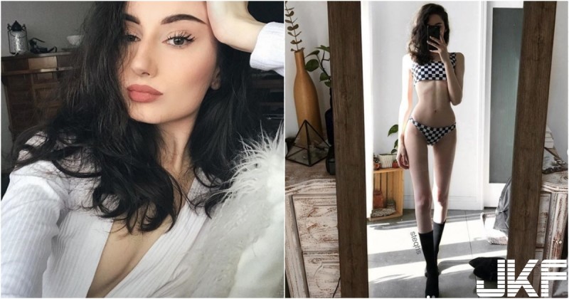 【GG扑克】骨感正妹「美腿逼人」，超白嫩纖細長腿讓人忍不住想摸！