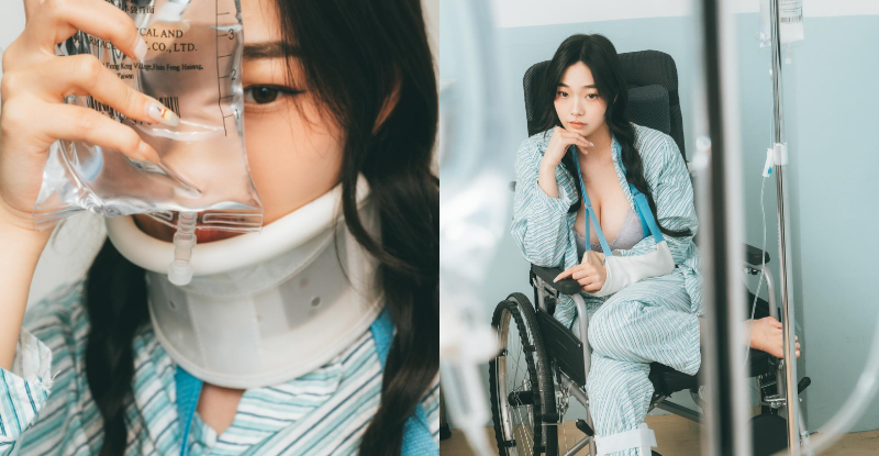 【GG扑克】隔壁床是正妹!「苡昕」解扣病服,「渾圓美胸」震懾醫生!