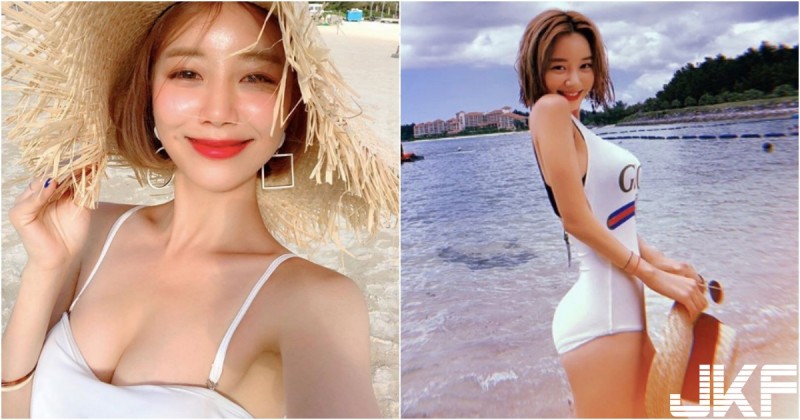 【GG扑克】「泡菜妹子」突襲日本海邊!甜美臉蛋+「美胸翹臀」殺傷力太強大啦!