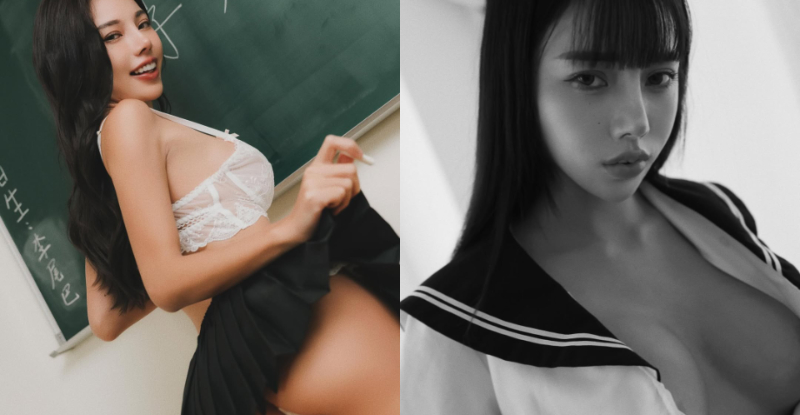 【GG扑克】JK女高生「李尾巴」台上掀裙,「蜜臀小褲褲」騷給全班看!